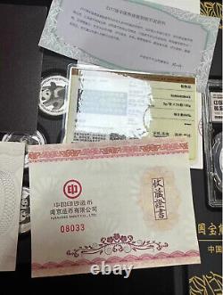 Ensemble de pièces de monnaie en argent Chine 2017 1x30g + 34x3g Panda Médailles Set 35ème émission Panda