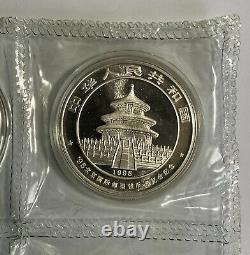 Expo de pièces de monnaie internationale de Beijing en Chine 1995, 10 Yuan 1oz Ag. 999 Pièce d'argent Panda