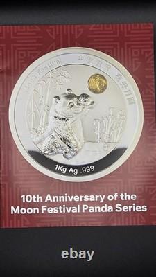 Festival de la Lune de Chine 2025 10e anniversaire Panda argent 1 oz BU RARE