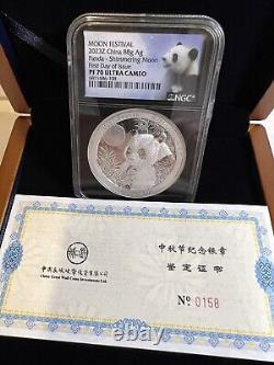 Festival lunaire de la lune d'argent de 88g Z CHINA 2023 PANDA-SHIMMERING MOON. NGC PF-70 FDI