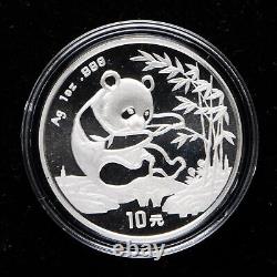 Grande Date 1994 Chine 10 Yuan 1 Once Pièce en Argent Panda