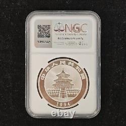 Grande Date 1994 Chine 10 Yuan 1 oz Pièce en Argent Panda NGC MS70