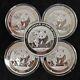 Lot De 5 Pièces De Monnaie En Argent Panda De Chine De 10 Yuans, 1 Once, 2012 Bu