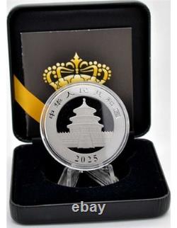 MONNAIE Argent 10 Yuan Chine 2025 Empire Noir Ruthénium Noir Panda d'Or Chine