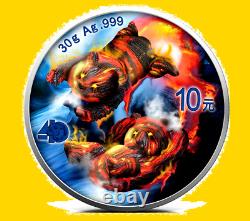 MONNAIE EN ARGENT COLORISÉE ÉDITION ÉLÉMENTS PANDA DE CHINE 1 oz 2022