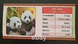 MONNAIE EN ARGENT DE PANDA DE CHINE 30g 2023 ÉMISSION 1888