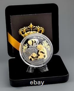 MONNAIE EN ARGENT NOIR RUTHÉNIUM OR NOIR ÉMPIRE PANDA DE CHINE 10 YUAN CHINE 2025