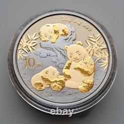 MONNAIE EN ARGENT NOIR RUTHÉNIUM OR NOIR ÉMPIRE PANDA DE CHINE 10 YUAN CHINE 2025