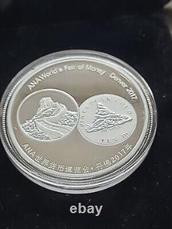 Médaille 2017 Panda d'argent de Chine à la Foire Mondiale de l'ANA à Denver, 1 oz. d'argent fin 999