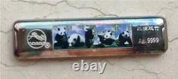 Médaille / Barre en argent coloré 100g Panda de Chine 2001 / Pandas avec bambou