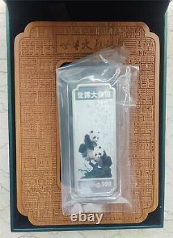 Médaille / Barre en argent solide coloré Panda Expo 2010 de Chine 50g