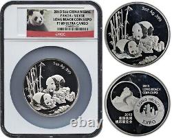 Médaille Panda Chine en argent de 5 onces 2013 Long Beach Coin Expo (ngc Pf69ucam)