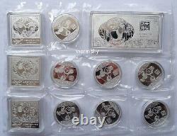 Médaille d'argent chinoise colorisée Kungfu Panda de Shanghai en Chine 180g COA