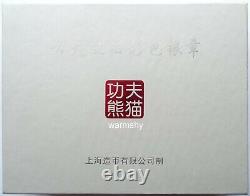 Médaille d'argent chinoise colorisée Kungfu Panda de Shanghai en Chine 180g COA