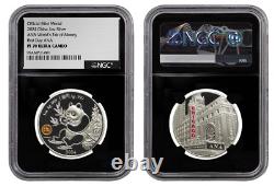 Médaille du Premier Jour Panda 1 oz Argent NGC PF 70 UCAM Foire Mondiale ANA Chine 2024