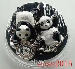 Médaille en argent 3D de la pièce officielle Panda chinois en argent 2022, ornement de 30g