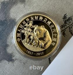 Médaille en argent Panda de Chine 2017 60g Ambassadeur de l'amitié COA seulement 66 pièces frappées