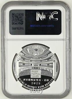 Médaille en argent panda 1oz NGC PF70 2025, Foire Mondiale de l'Argent de Berlin, seulement 200 exemplaires fabriqués