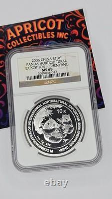 Monnaie Panda 1 oz Chine 2006 Argent NGC MS69 Expo Horticole de Shenyang