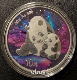 Monnaie en Argent de 30g Édition Lumières du Nord Panda de Chine 2024 avec Certificat d'Authenticité