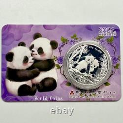 Monnaie en argent Panda chinois 2026, pièce de 10 Yuan, panda de Chine 30g avec carte