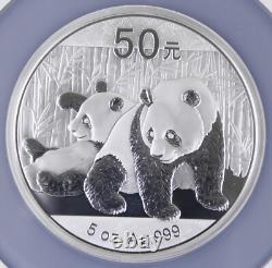 Monnaie en argent Proof Panda de 50 Yuan 5 oz de Chine 2010 NGC PF70 Ultra Cameo