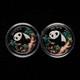 Monnaie En Argent Colorée Panda Proof 1 Oz + 1/2 Oz De 5 Yuan Et 10 Yuan De Chine 1998