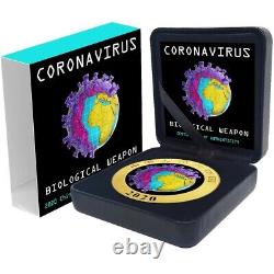 Monnaie en argent de 10 ¥ Yuan 2020 - ARME BIOLOGIQUE COVID-19 CORONAVIRUS PANDA CHINOIS