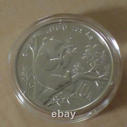 Monnaie en argent de 10 yuans de Chine Panda 1995, argent 99,9 %, 1 oz, dans une capsule (argent)