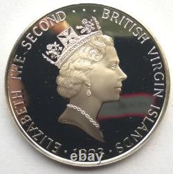 Monnaie en argent de 25 dollars de la Chine Panda 1993 des Îles Vierges Britanniques, épreuve