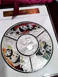 Monnaie en argent de 30g de Chine 2017 + 3 pièces (3x15g) Médailles en argent TuanYuan Panda Set