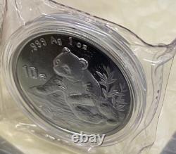 Monnaie en argent panda de Chine 1 oz 1998 10 Yuan, pièce commémorative en argent panda de Chine