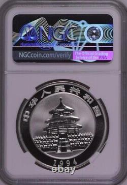 NGC MS69 1994 Chine Panda 1 oz Pièce d'Argent Grande Date