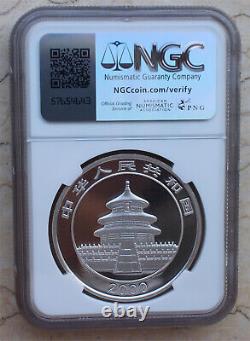 NGC MS69 2000 Chine 1 oz Pièce d'argent Panda Mirrored Ring