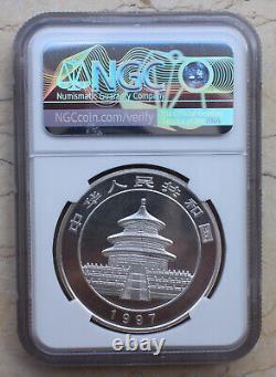 NGC MS69 Chine 1997 Argent 1oz Panda Coin (Grande Date)