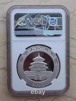 NGC MS69 Chine 2001 1oz Panda en argent avec marque D