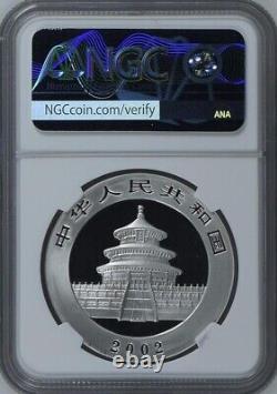 NGC MS70 2002 Chine Panda Pièce d'Argent 1oz