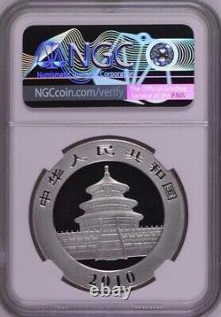 NGC MS70 2010 Chine Panda 1 once pièce d'argent