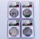 Ngc Ms70 2022 Chine 4 Pièces Médailles En Argent Émaillé (4x40g, Total 160g) Panda Saisons