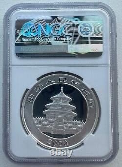 NGC MS70 Chine 2000 Panda 1oz Pièce d'argent 10 Yuan avec anneau givré