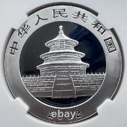 NGC MS70 Chine 2002 Panda 1oz Pièce d'Argent 10 Yuan
