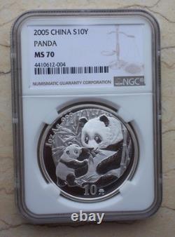 NGC MS70 Chine 2005 1oz Pièce en Argent Panda