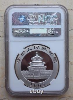 NGC MS70 Chine 2005 1oz Pièce en Argent Panda