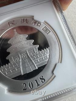 NGC MS 70 Chine 2018 frappée à l’atelier de Shenyang pièce d’argent Panda 30 g