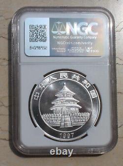 NGC PF69 UC 1997 Chine 1oz pièce de panda en argent coloré