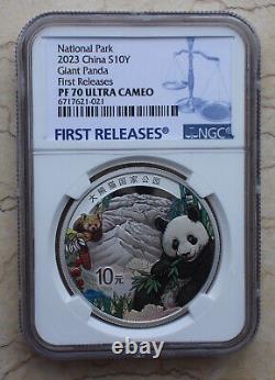 NGC PF70 2023 Pièce d'argent du parc national des pandas géants de Chine