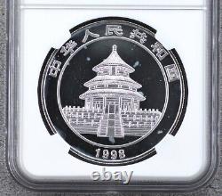 NGC PF70 Chine 1998 Pièce d'argent Panda Colorée 1oz 10 Yuans