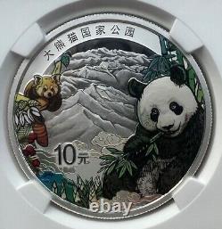 NGC PF70 FDOI Chine 2023 Pièce en Argent Panda Parc National 30g 10 Yuan COA