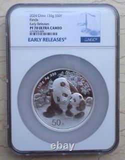 NGC PF70 UC 2024 Chine 150g Pièce en Argent Panda