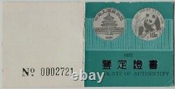 NGC PF 70 UC Chine 1990 Pièce en Argent Panda Proof 1oz 10 Yuan S10Y avec COA
